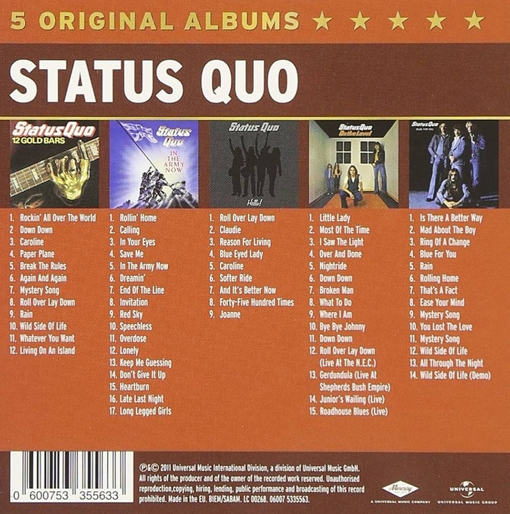 英4discs CD Status Quo 4 Original Albums 0600753258859 Universal Music Group International, Vertigo /00440 英4discs CD Status Quo 4 Original Albums 0600753258859